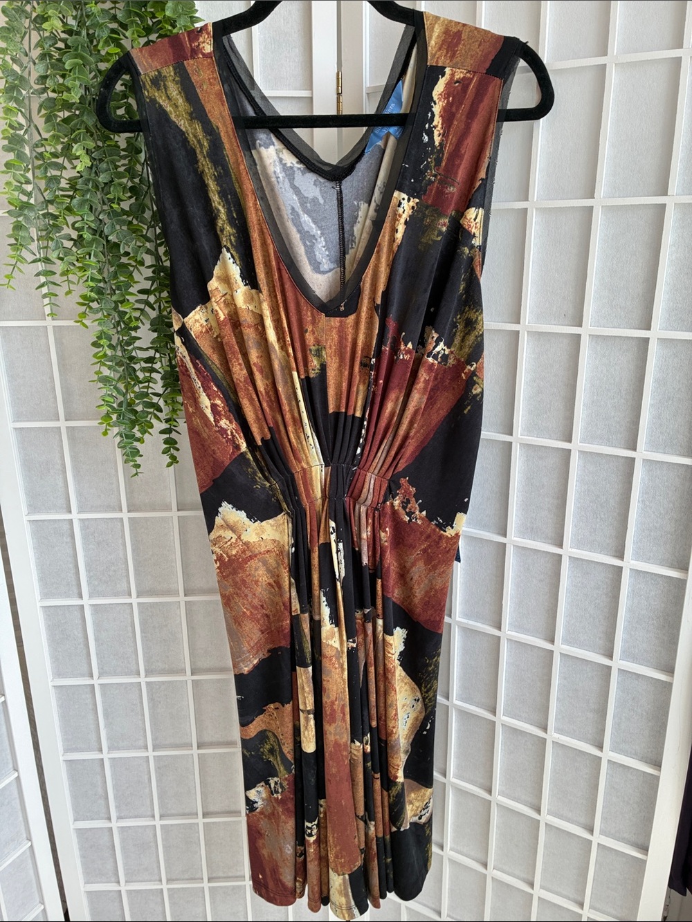 Simply Vera Vera Wang Dress in Multi-colored Abstract Print, Sleeveless Dress XL